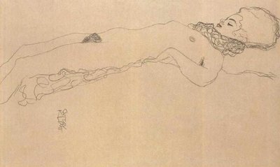 Reclining Nude by Gustav Klimt